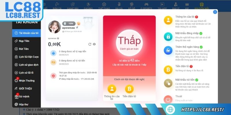 Tài khoản mới đăng ký