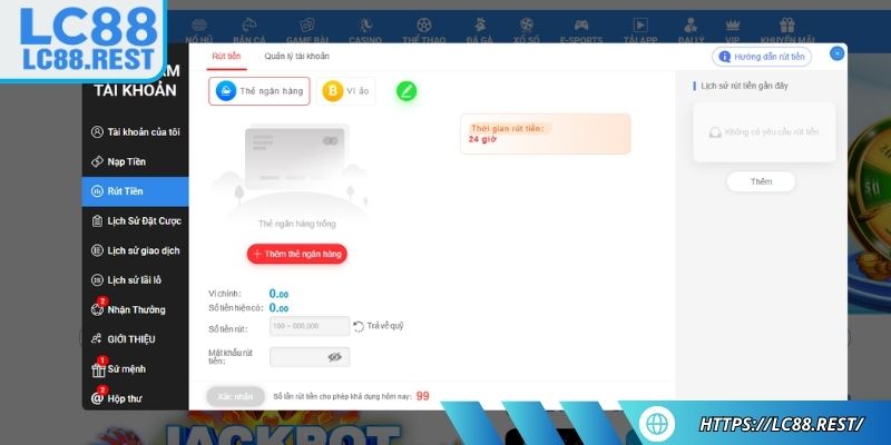 Điểm quan trọng cần nhớ để có cách rút tiền LC88 không lỗi