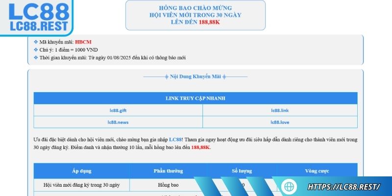 Lì xì dành cho hội viên mới